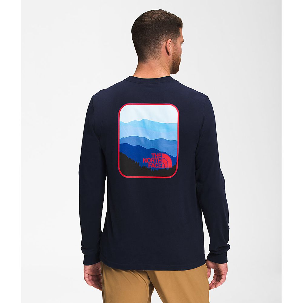 The North Face Long Sleeve Mens Australia - The North Face Long Sleeve Parks Navy (WUJ-580723)